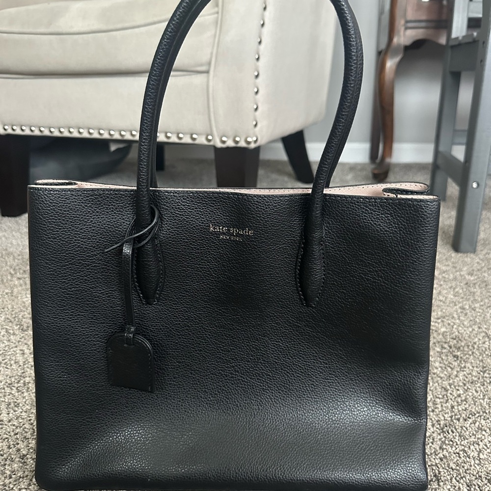 Kate Spade Black Structured Tote Bag